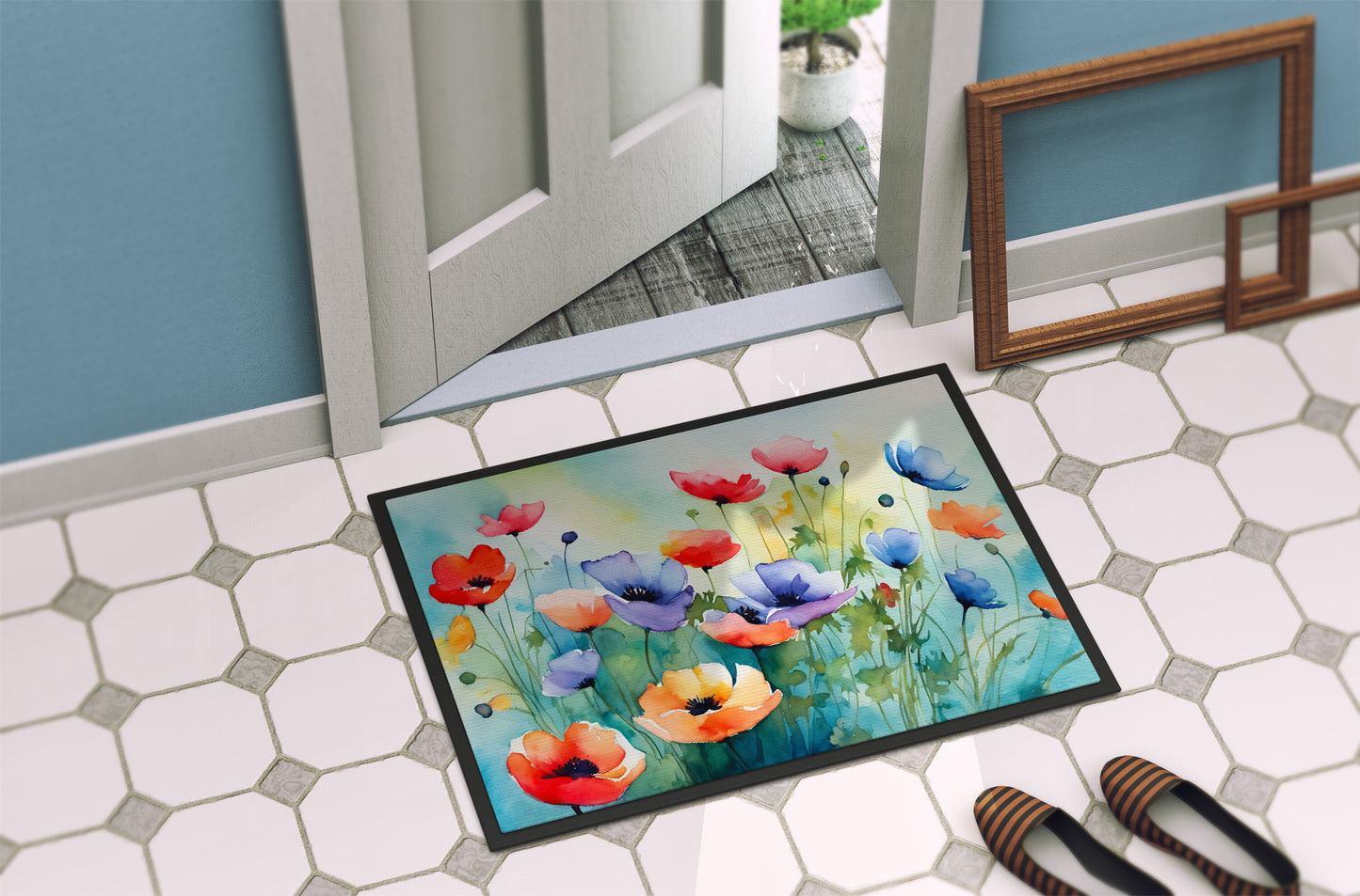 Anemones in Watercolor Doormat