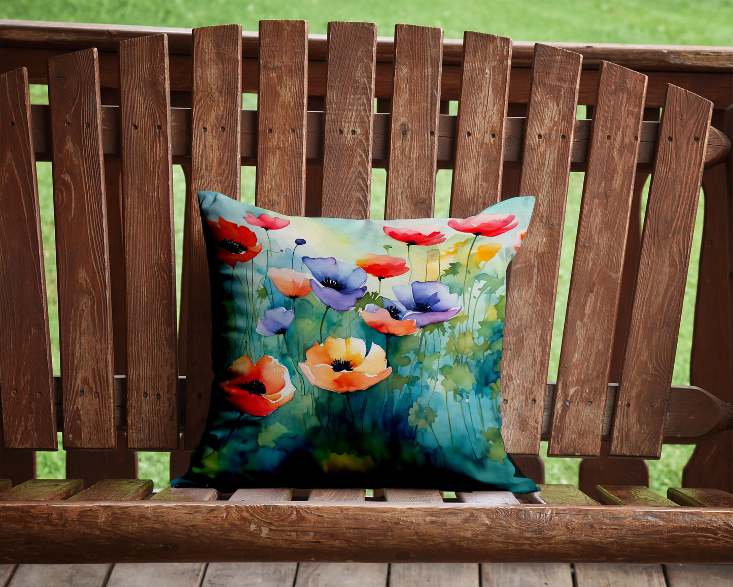 Anemones in Watercolor Throw Pillow