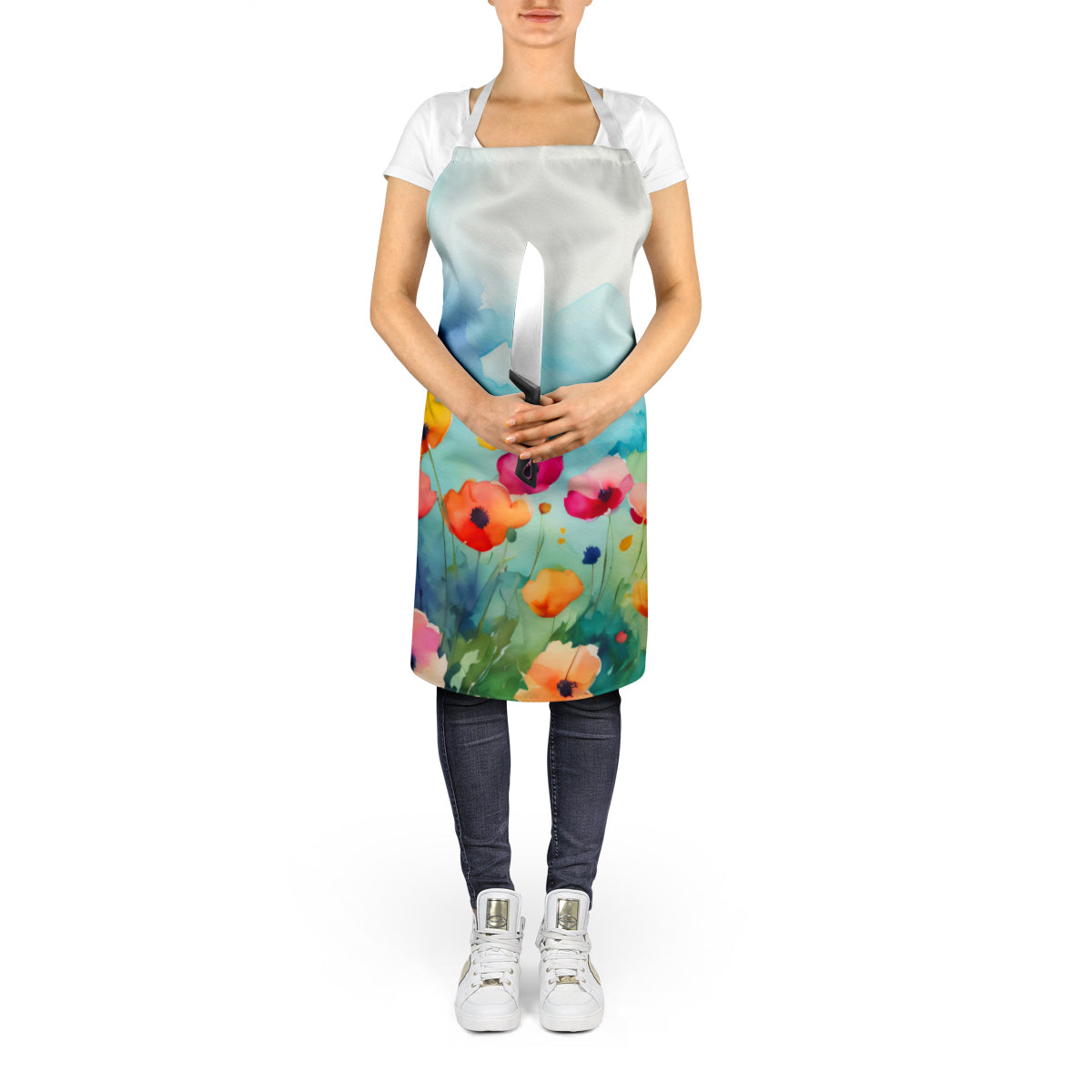 Anemones in Watercolor Apron