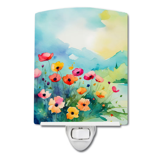 Buy this Anemones in Watercolor Ceramic Night Light