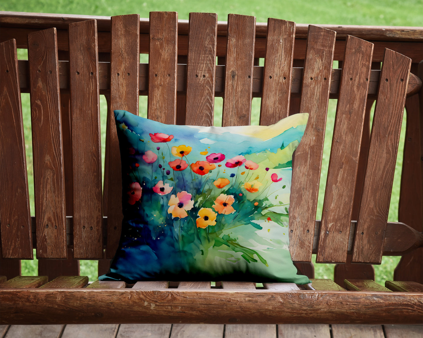 Anemones in Watercolor Throw Pillow