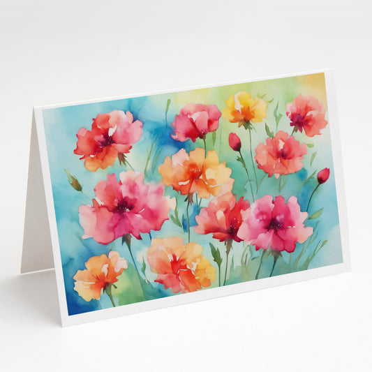 Buy this Carnations in Watercolor Greeting Cards Pack of 8