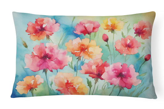 Buy this Carnations in Watercolor Throw Pillow