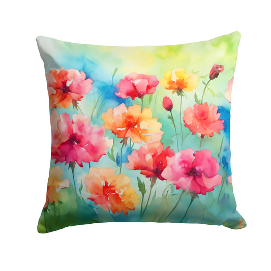 Buy this Carnations in Watercolor Throw Pillow