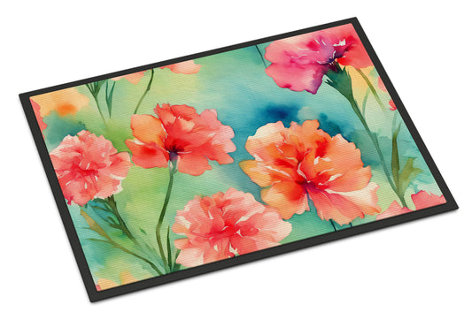 Buy this Carnations in Watercolor Doormat