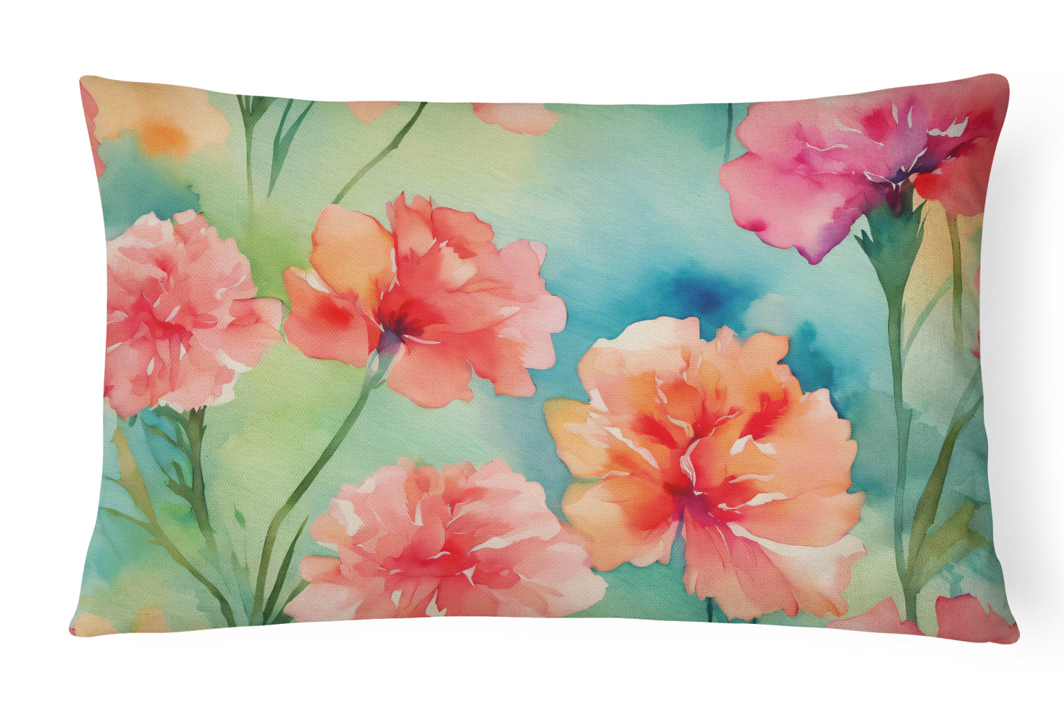 Buy this Carnations in Watercolor Throw Pillow