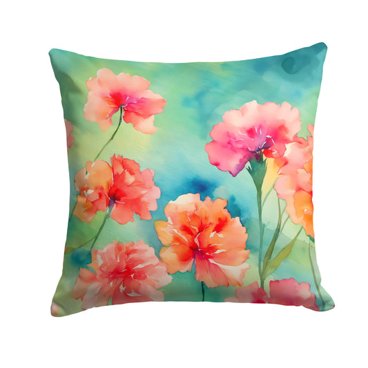 Buy this Carnations in Watercolor Throw Pillow