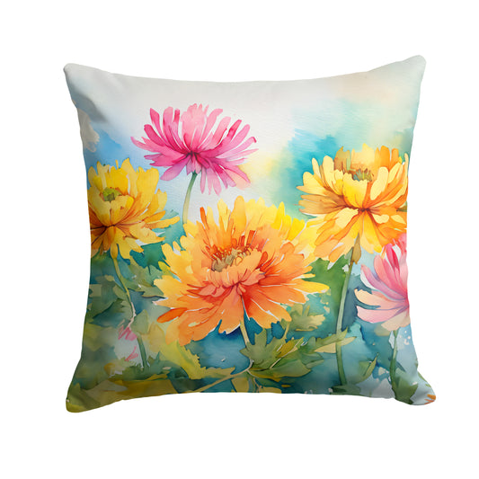 Buy this Chrysanthemums in Watercolor Throw Pillow