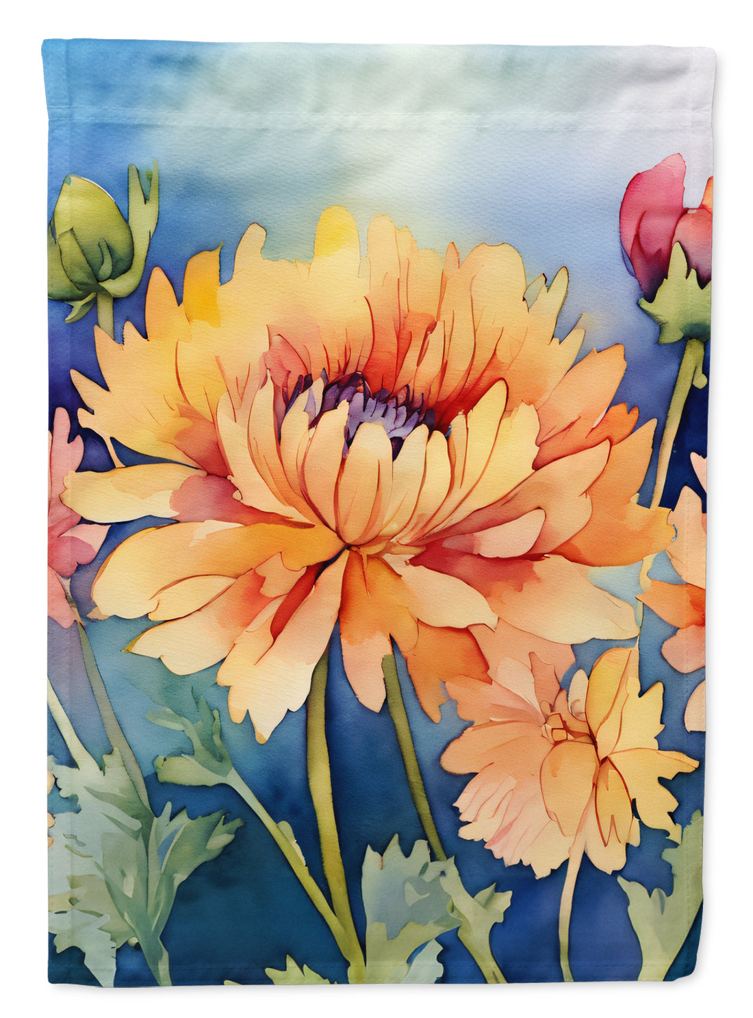 Buy this Chrysanthemums in Watercolor Garden Flag