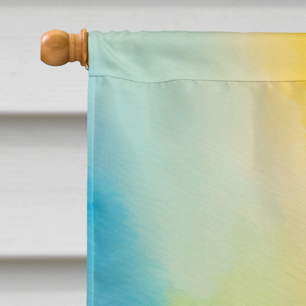Chrysanthemums in Watercolor House Flag