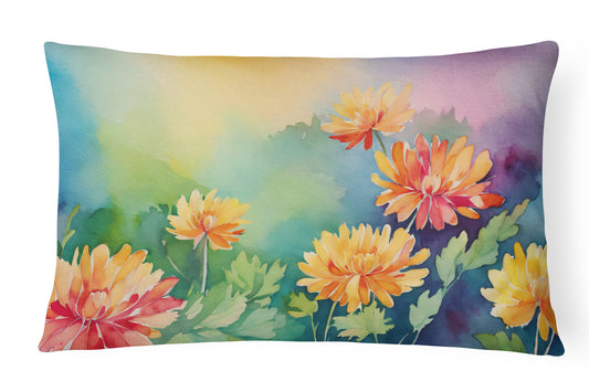 Buy this Chrysanthemums in Watercolor Throw Pillow