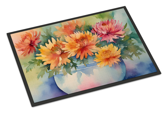 Buy this Chrysanthemums in Watercolor Doormat