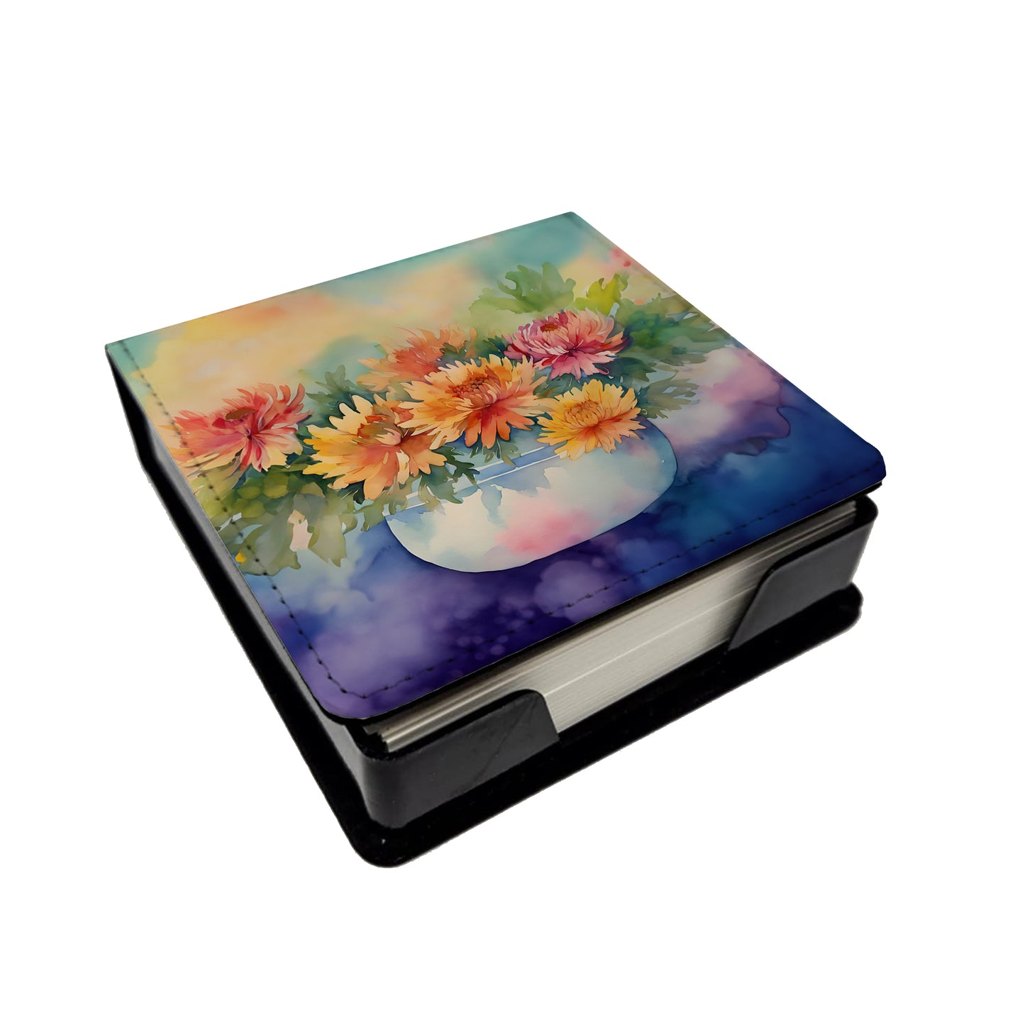 Buy this Chrysanthemums in Watercolor PU Leather Note Paper Holder