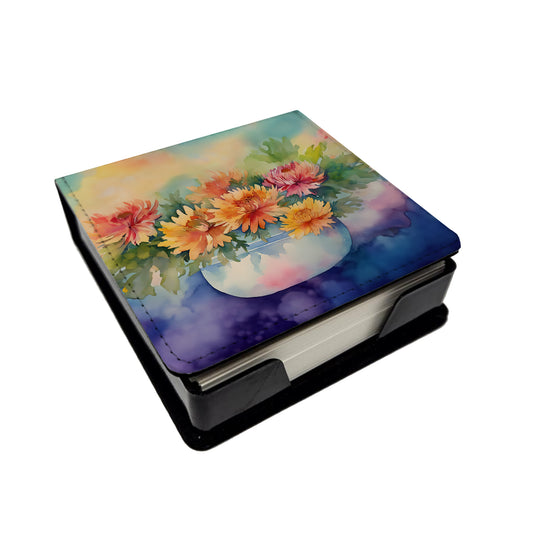 Buy this Chrysanthemums in Watercolor PU Leather Note Paper Holder