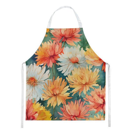 Buy this Chrysanthemums in Watercolor Apron