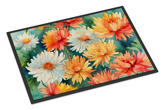 Buy this Chrysanthemums in Watercolor Doormat