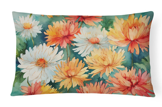 Buy this Chrysanthemums in Watercolor Throw Pillow