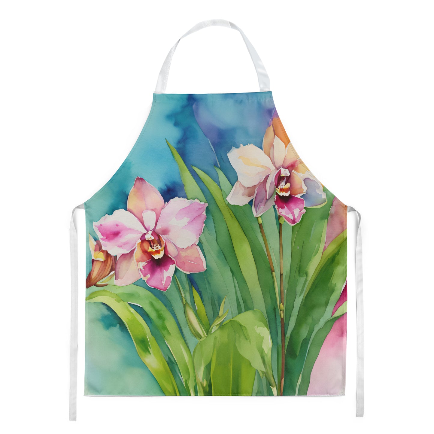 Buy this Orchids in Watercolor Apron