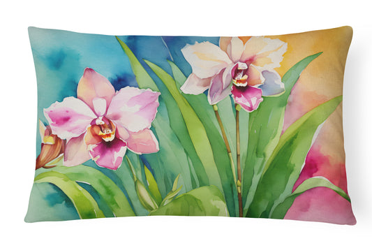 Buy this Orchids in Watercolor Throw Pillow