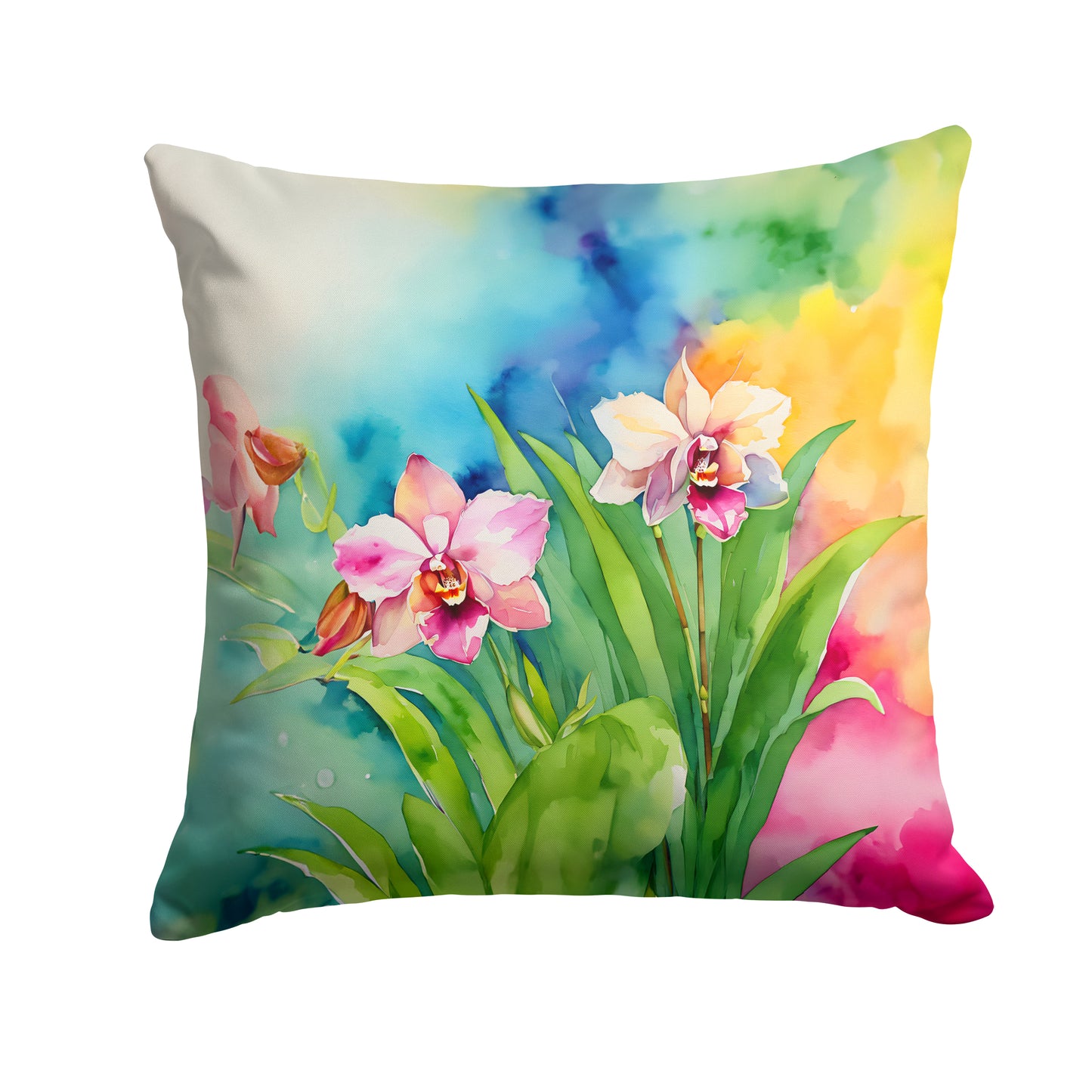 Buy this Orchids in Watercolor Throw Pillow