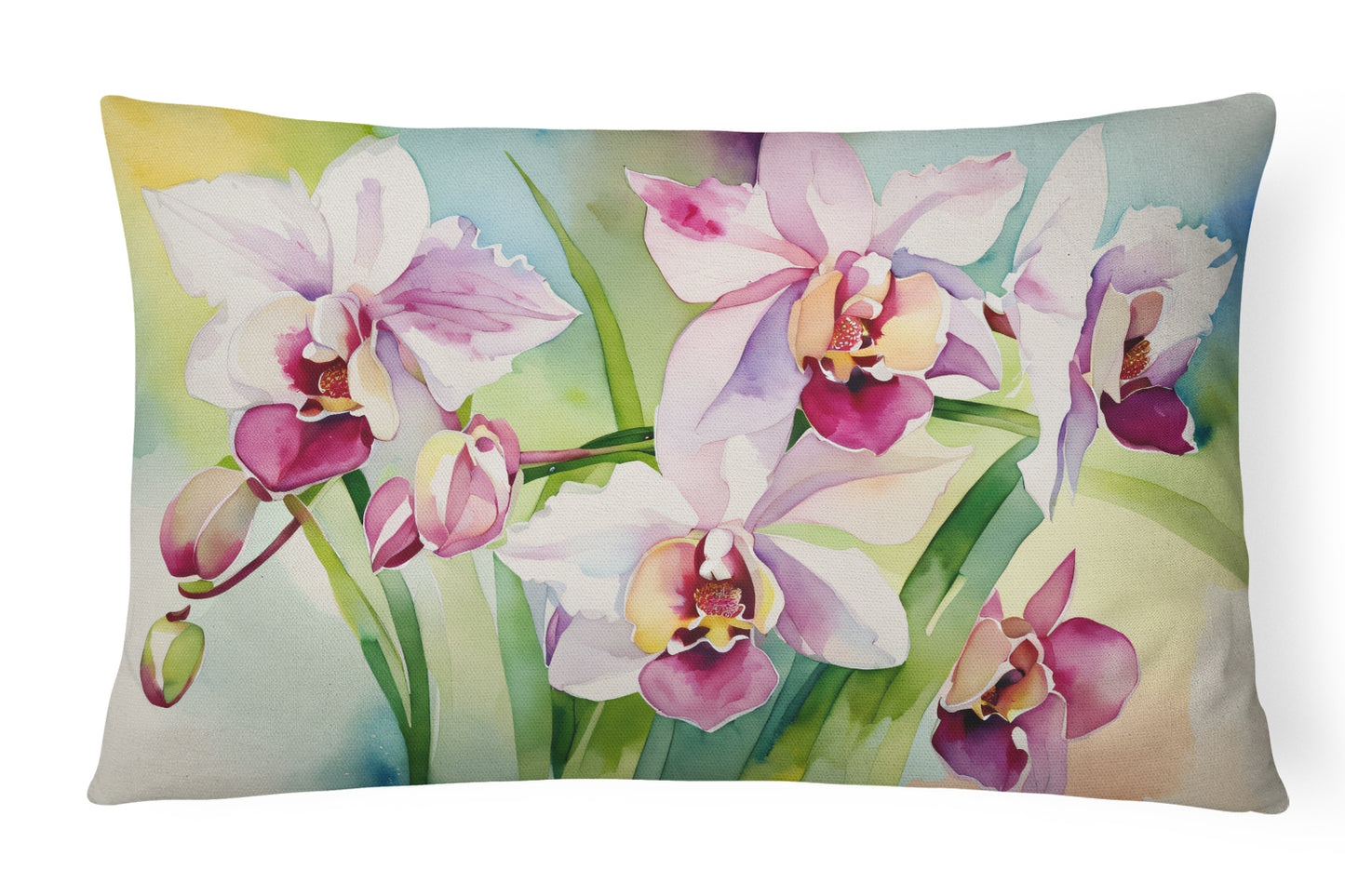 Buy this Orchids in Watercolor Throw Pillow