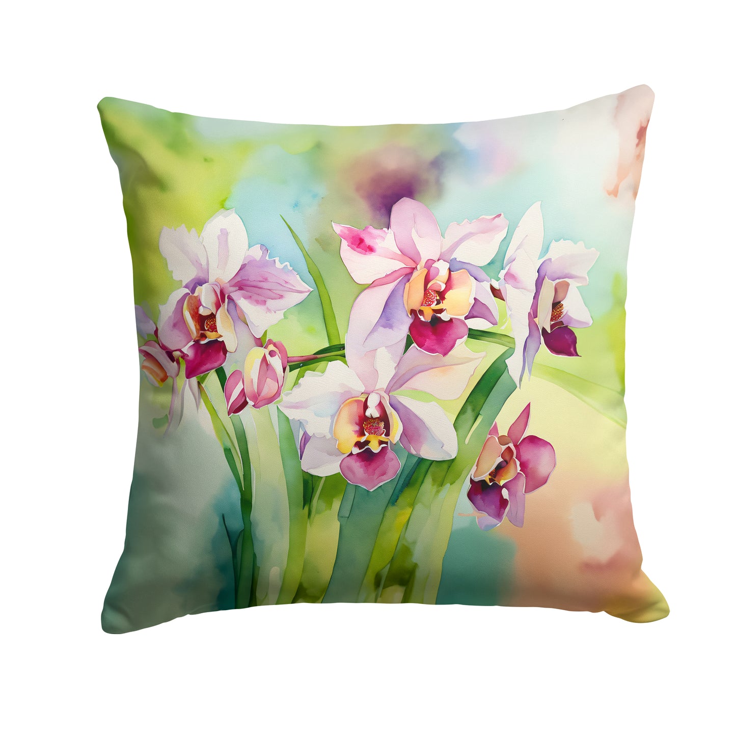 Buy this Orchids in Watercolor Throw Pillow