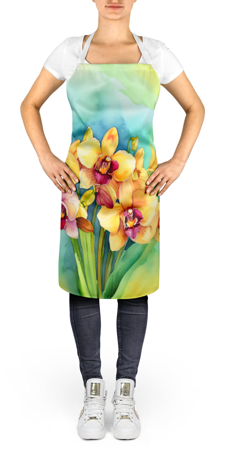 Orchids in Watercolor Apron