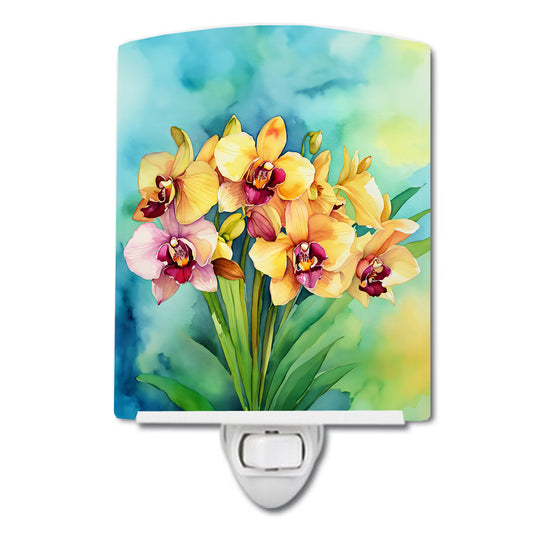 Buy this Orchids in Watercolor Ceramic Night Light