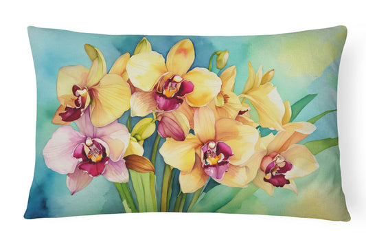 Buy this Orchids in Watercolor Throw Pillow