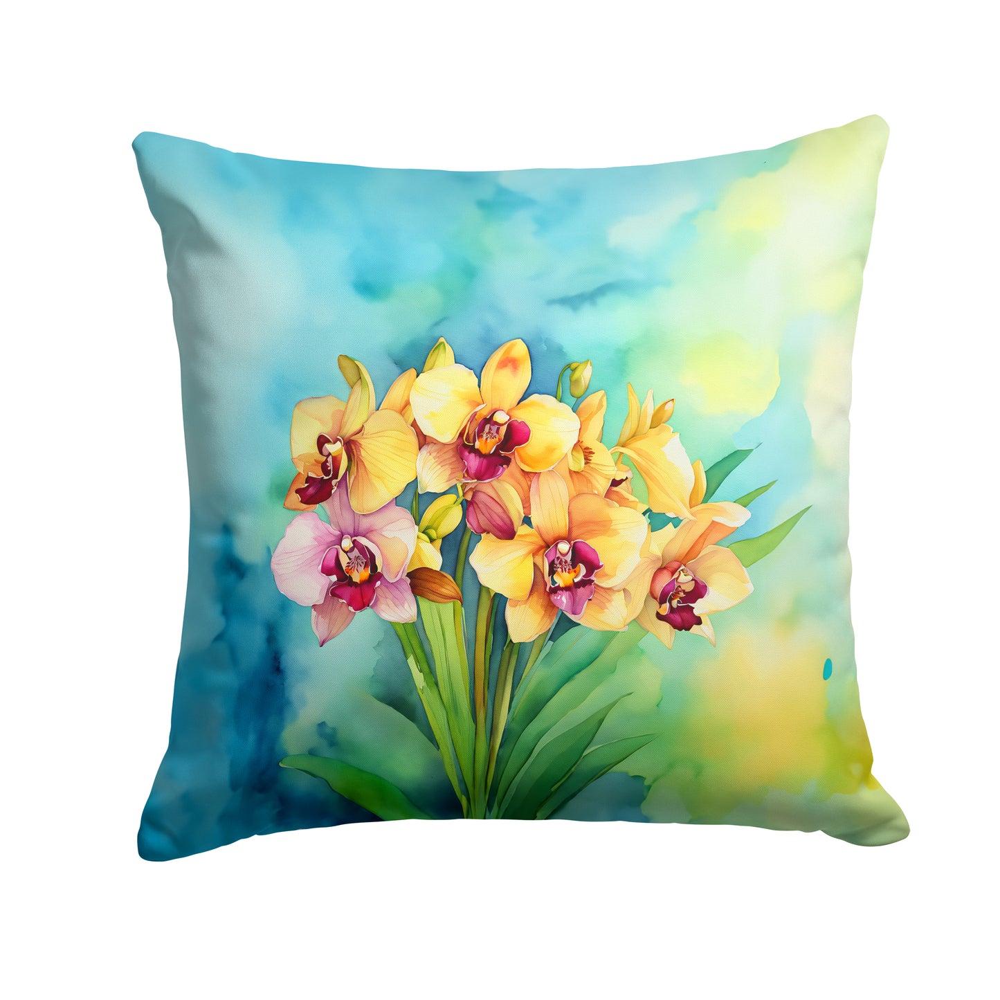 Buy this Orchids in Watercolor Throw Pillow