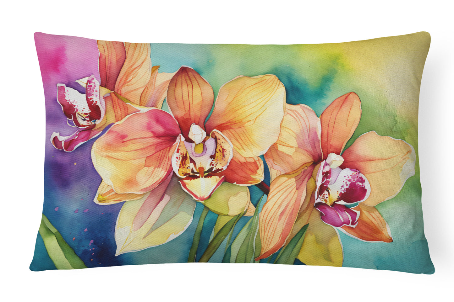 Buy this Orchids in Watercolor Throw Pillow