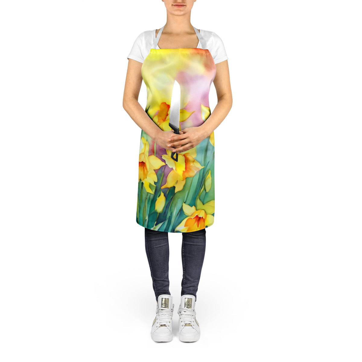 Daffodils in Watercolor Apron