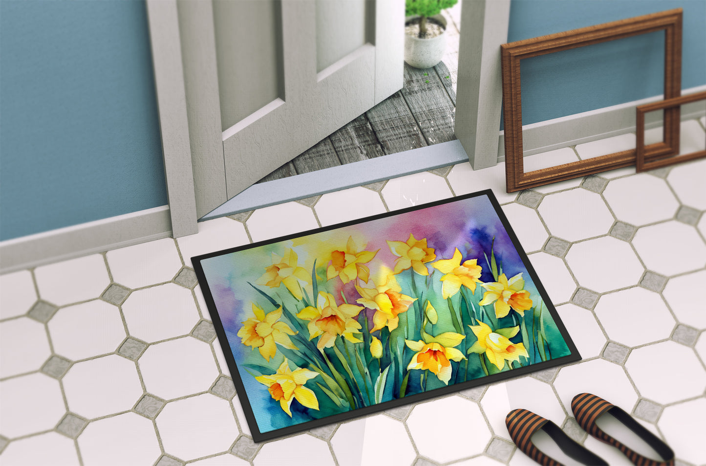 Daffodils in Watercolor Doormat