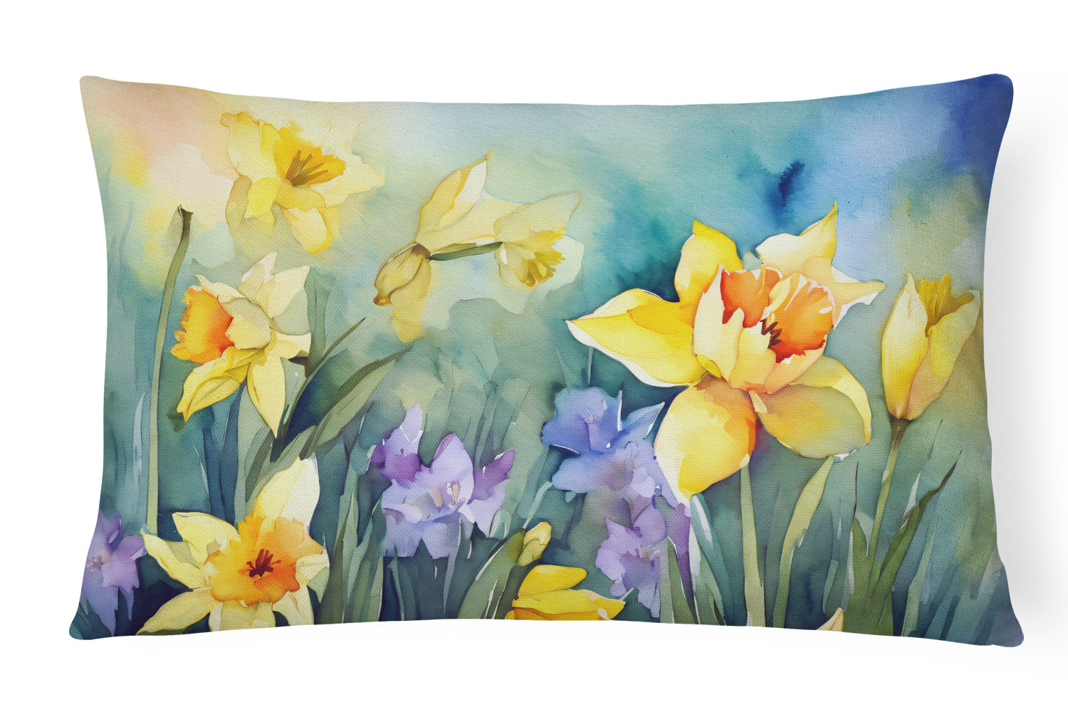 Buy this Daffodils in Watercolor Throw Pillow