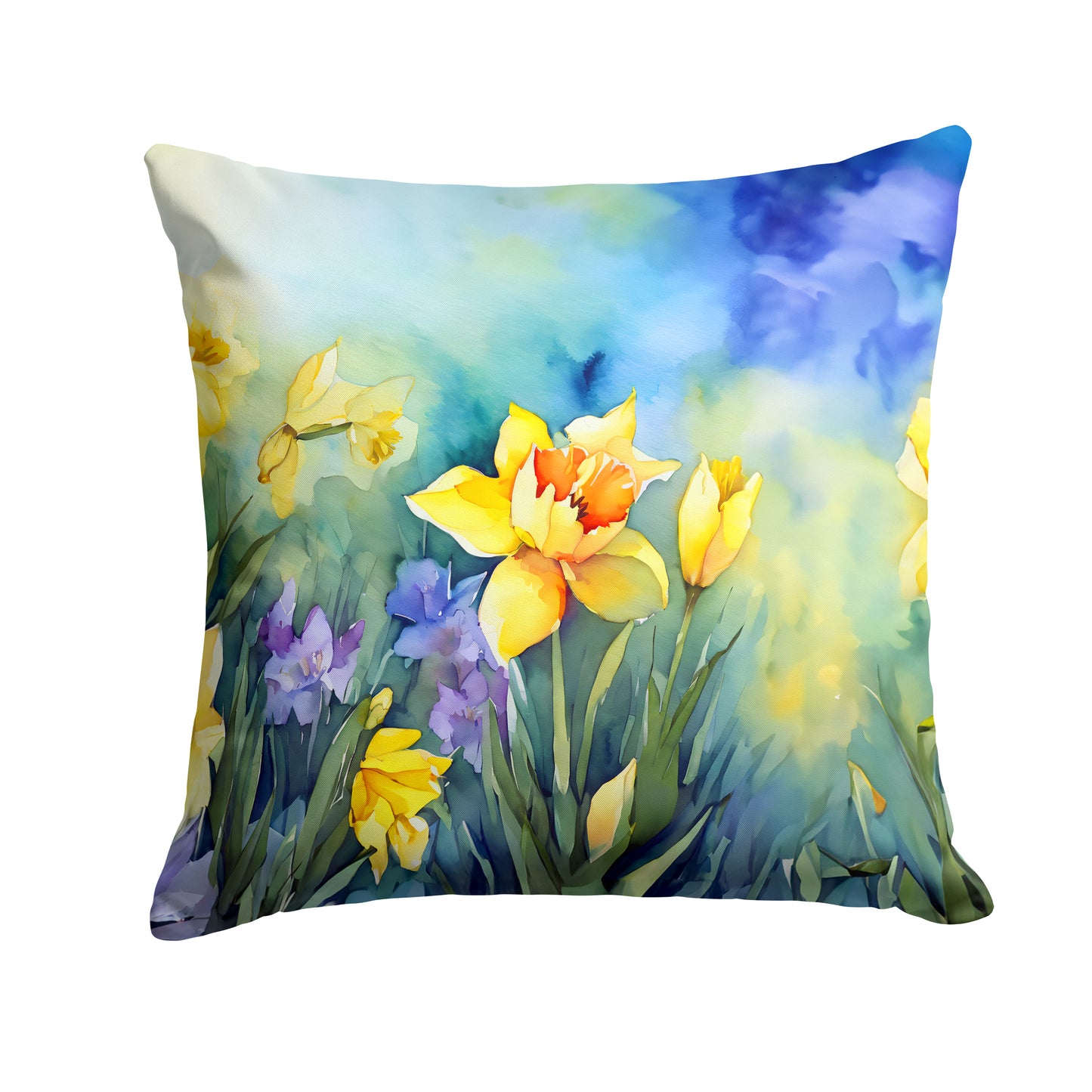 Buy this Daffodils in Watercolor Throw Pillow