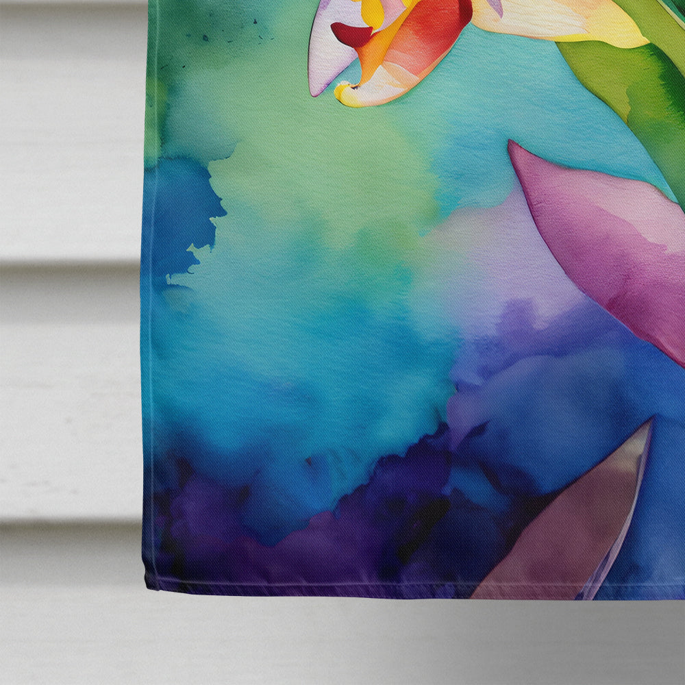 Orchids in Watercolor House Flag