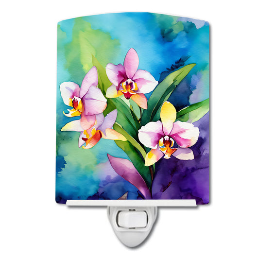 Buy this Orchids in Watercolor Ceramic Night Light