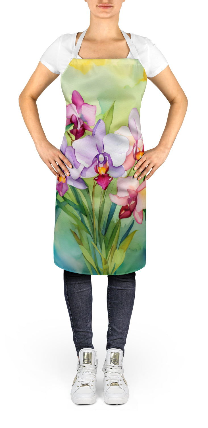 Orchids in Watercolor Apron