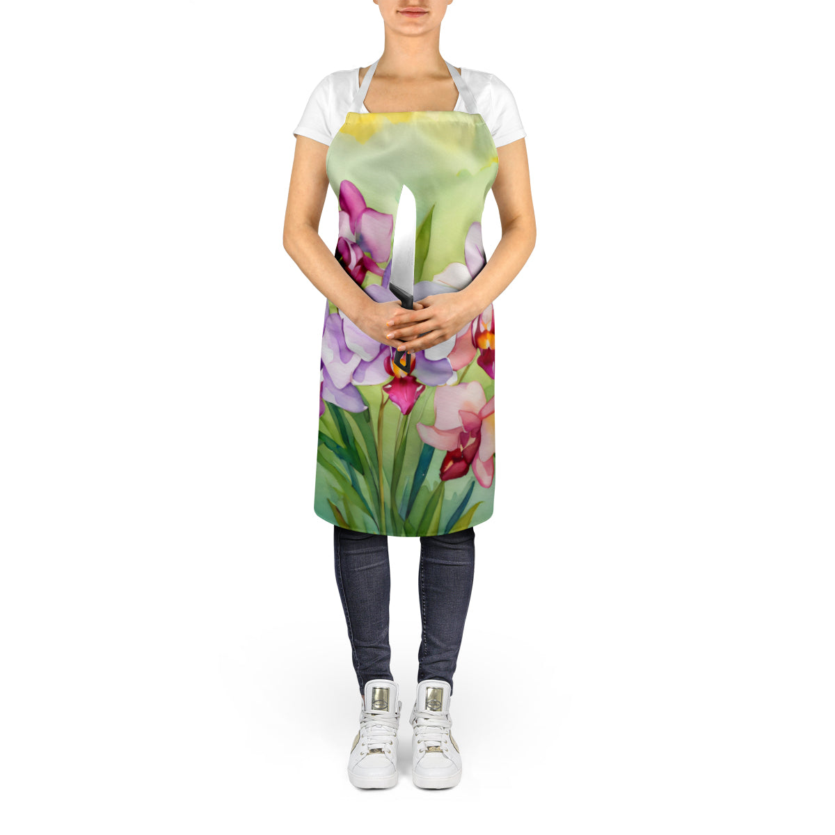 Orchids in Watercolor Apron