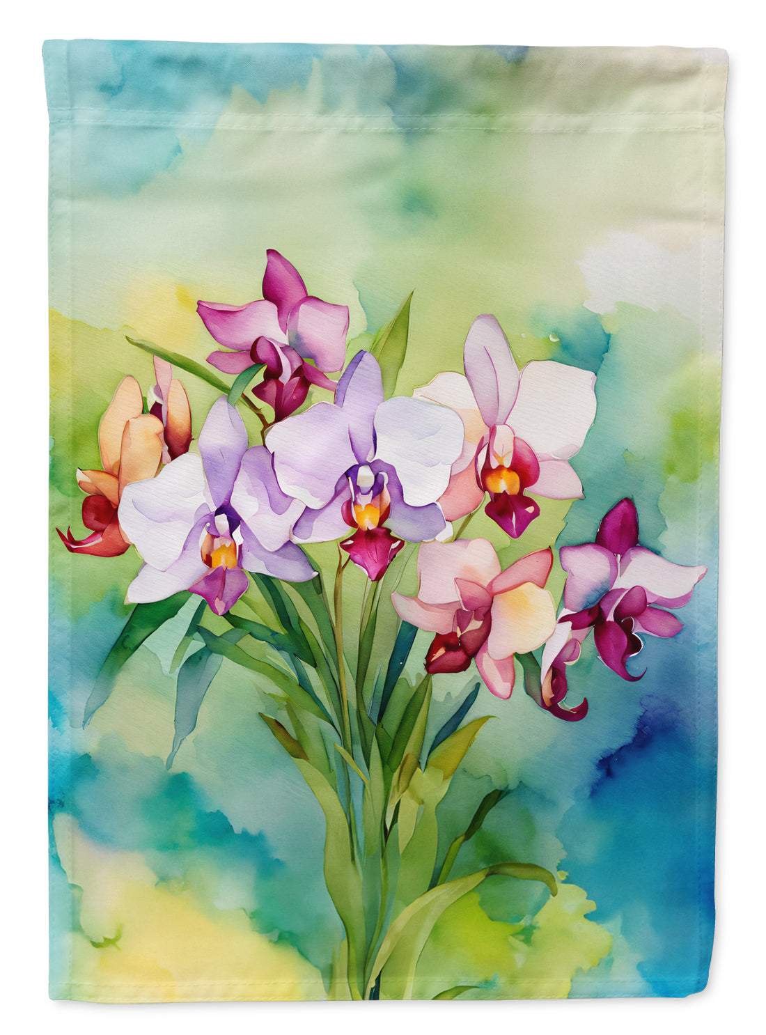 Buy this Orchids in Watercolor Garden Flag