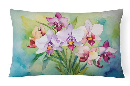 Buy this Orchids in Watercolor Throw Pillow