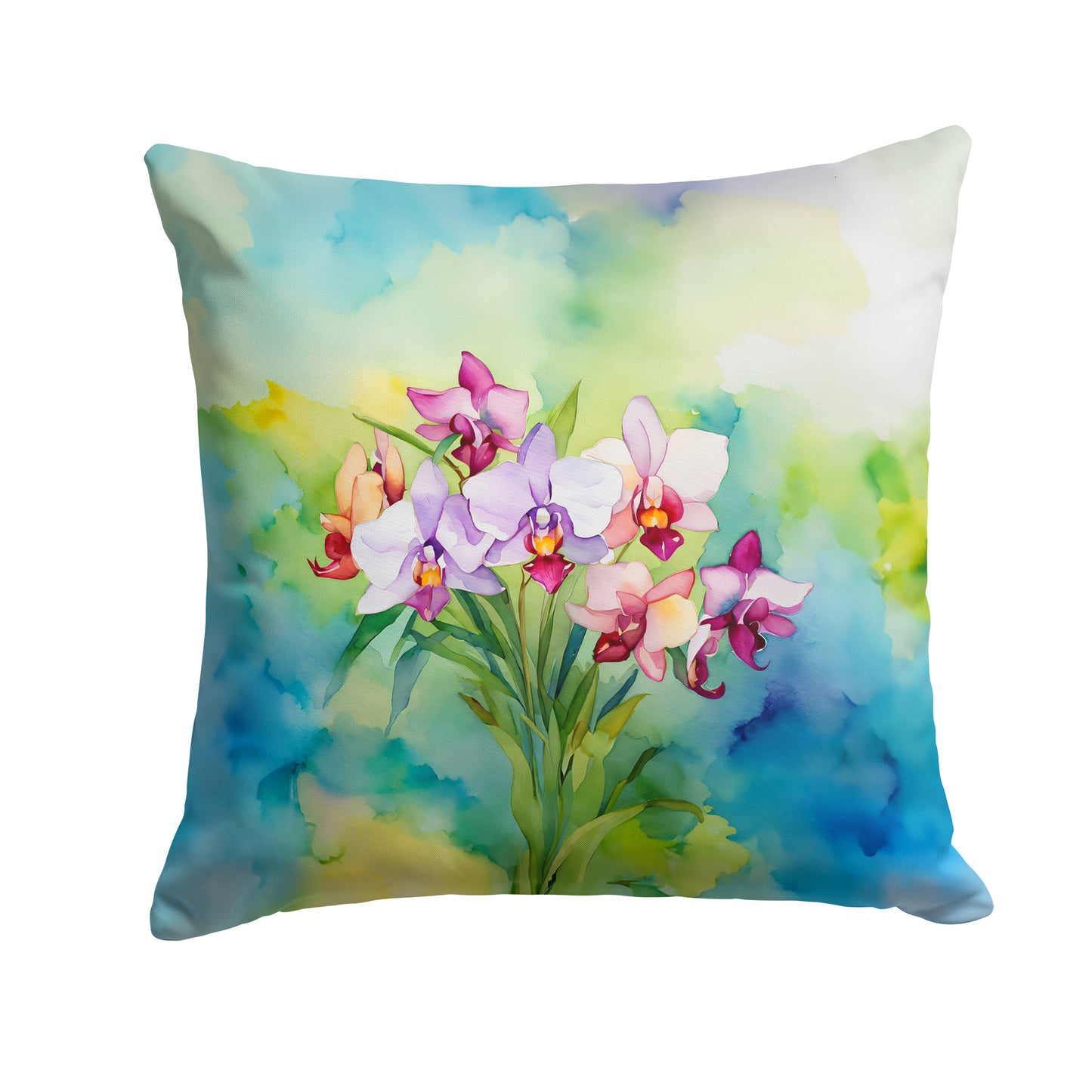 Buy this Orchids in Watercolor Throw Pillow