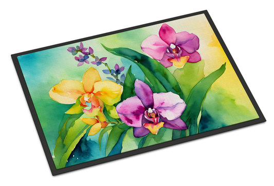 Buy this Orchids in Watercolor Doormat