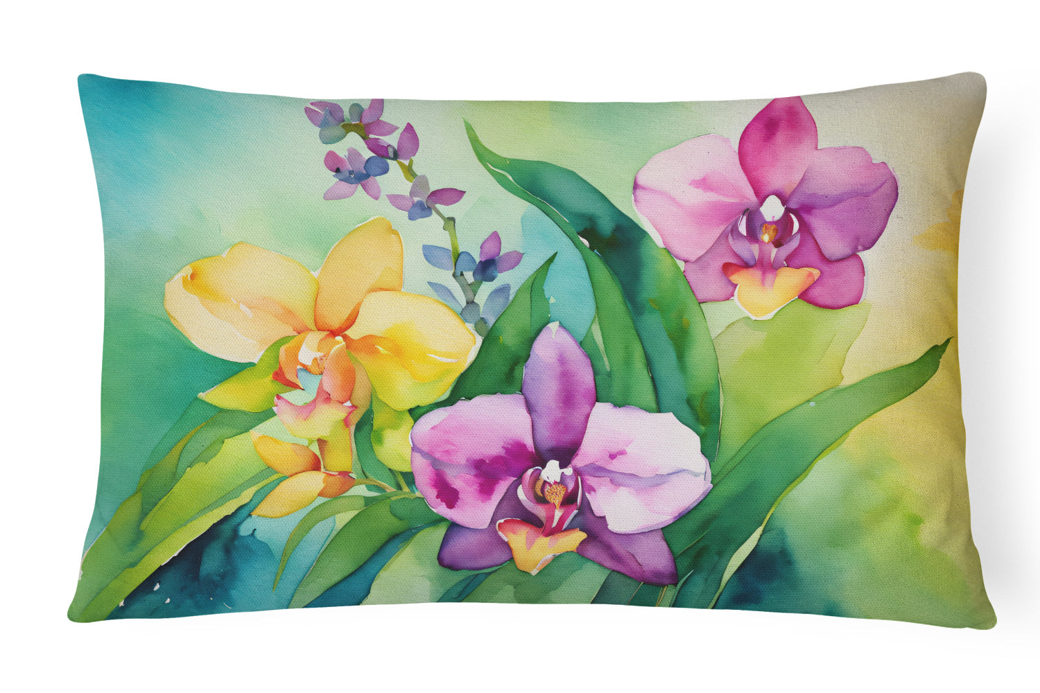 Buy this Orchids in Watercolor Throw Pillow