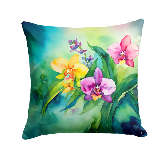 Buy this Orchids in Watercolor Throw Pillow