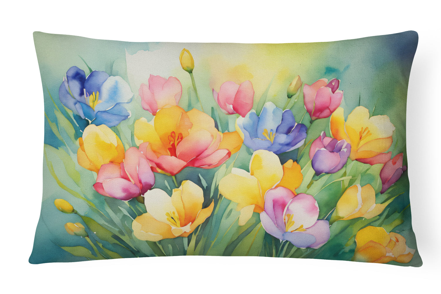 Buy this Freesias in Watercolor Throw Pillow