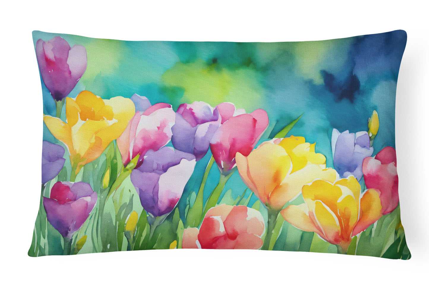 Buy this Freesias in Watercolor Throw Pillow