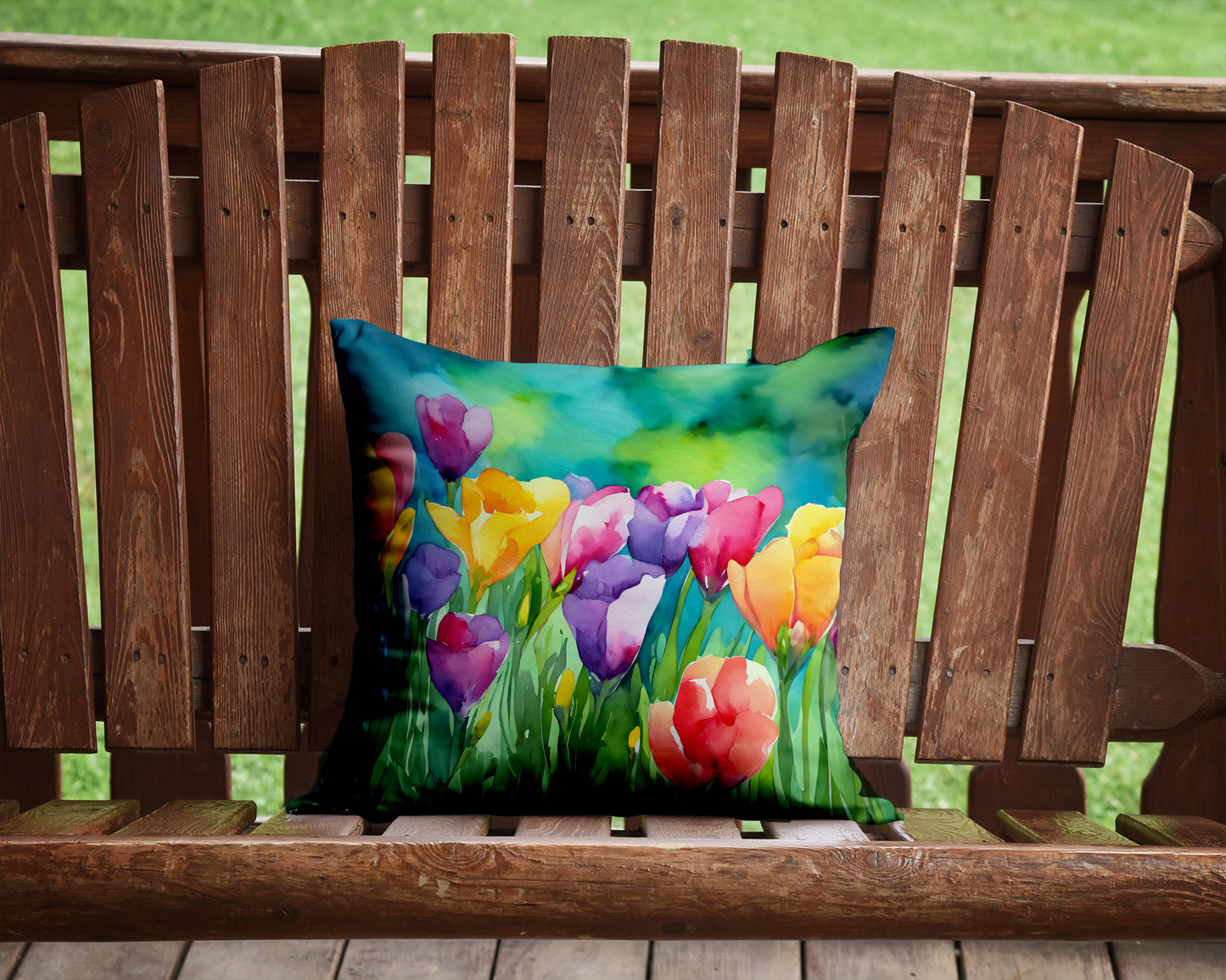 Freesias in Watercolor Throw Pillow