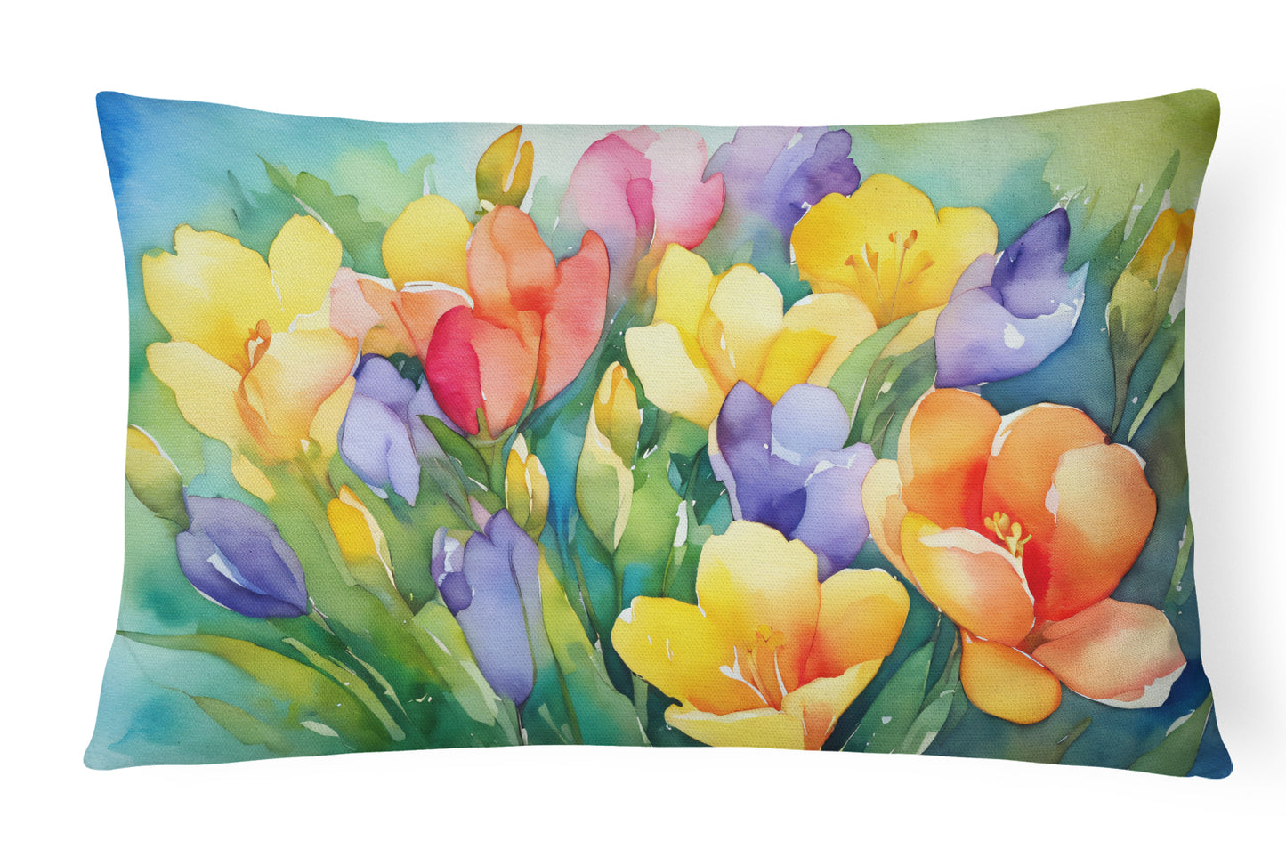 Buy this Freesias in Watercolor Throw Pillow