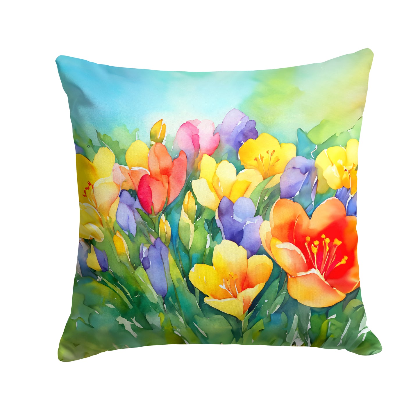 Buy this Freesias in Watercolor Throw Pillow